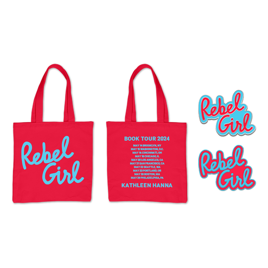 Rebel Girl Accessories Bundle: Tote + Pin + Patch
