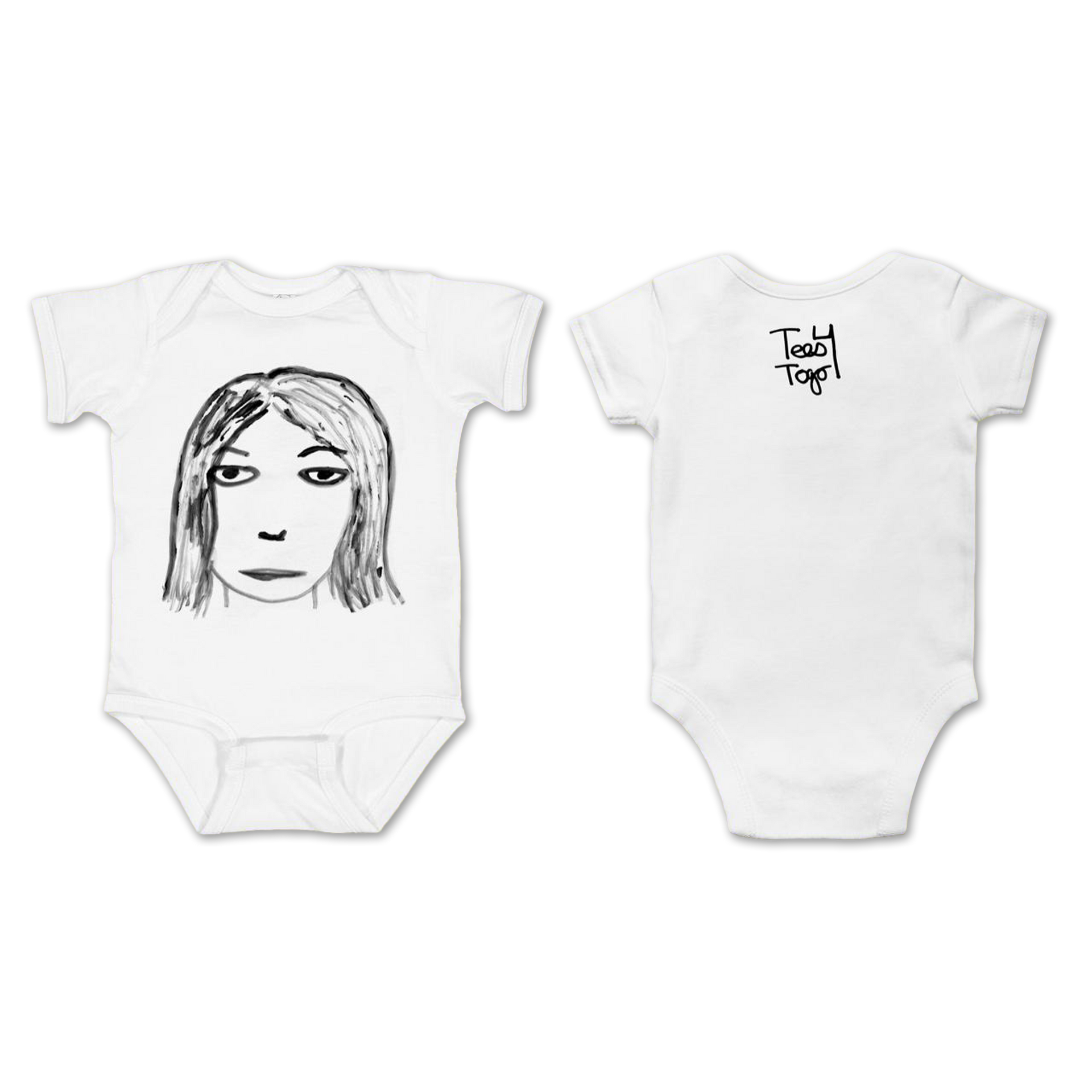 Kim Gordon (Sonic Youth) Kids T-shirt or Onesie in White – Tees 4 Togo