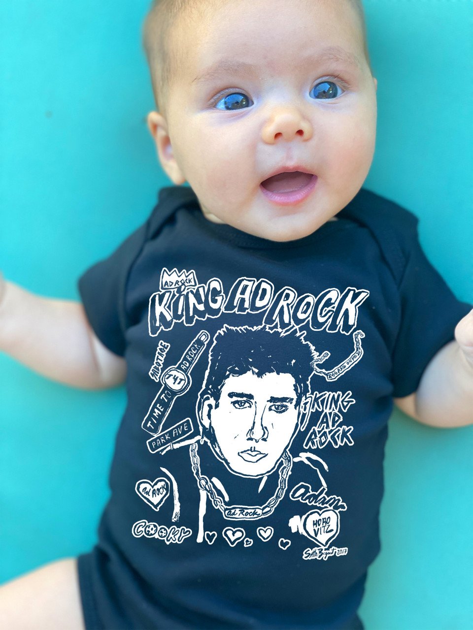 King Ad-Rock (Beastie Boys) Kids T-shirt or Onesie in Black